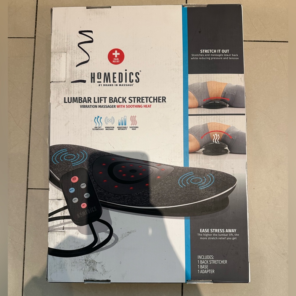 NIB Homedics Lumbar Massager with Heat and Vibration